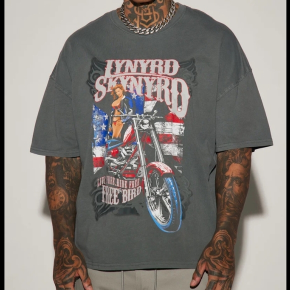 Lynyrd Skynyrd Other - Lynyrd Skynyrd- " Free Bird " Gray Oversized Tee-2XL
